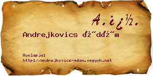 Andrejkovics Ádám névjegykártya