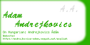 adam andrejkovics business card