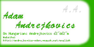 adam andrejkovics business card